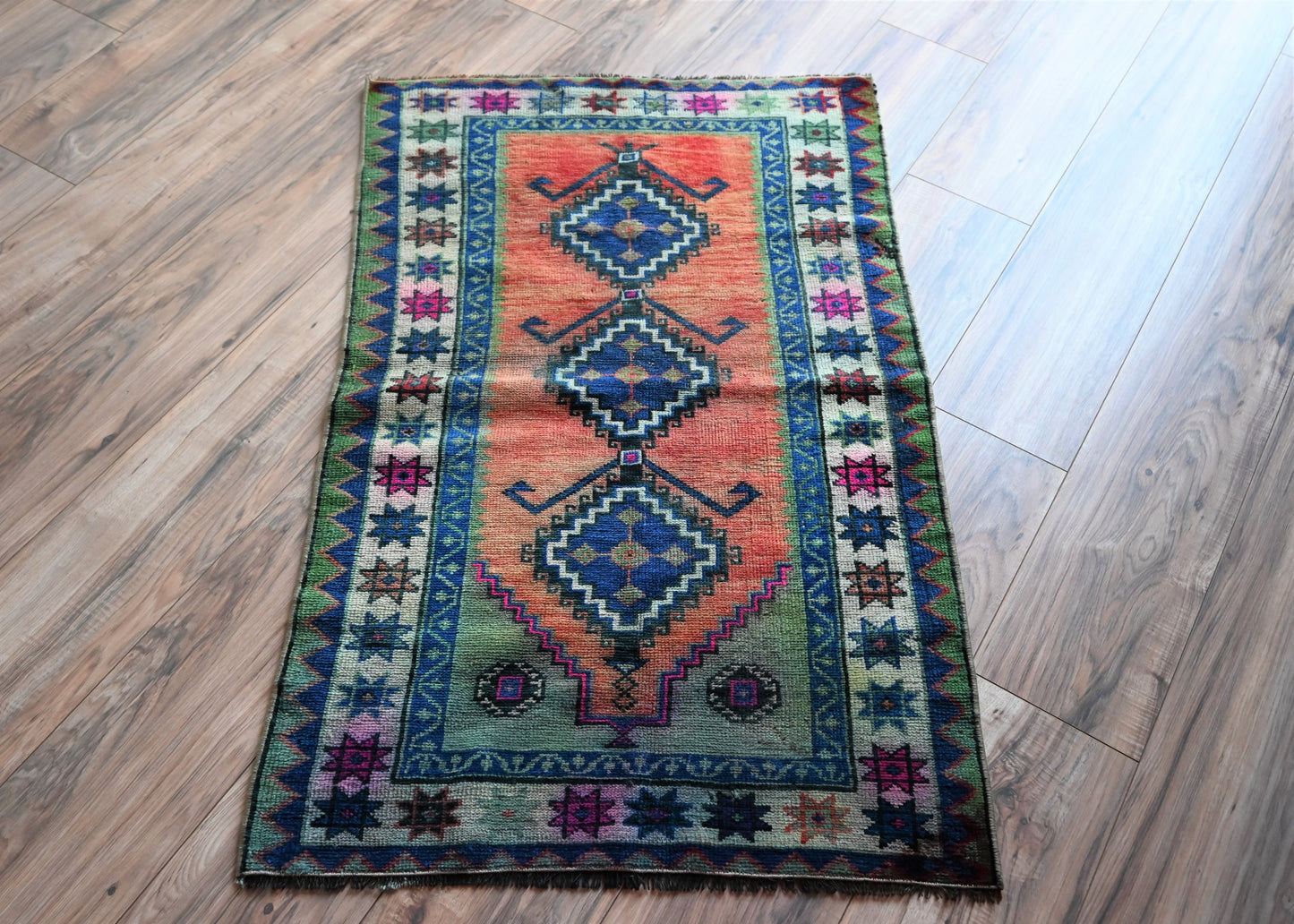 Mini alfombra turca Oushak (naranja)