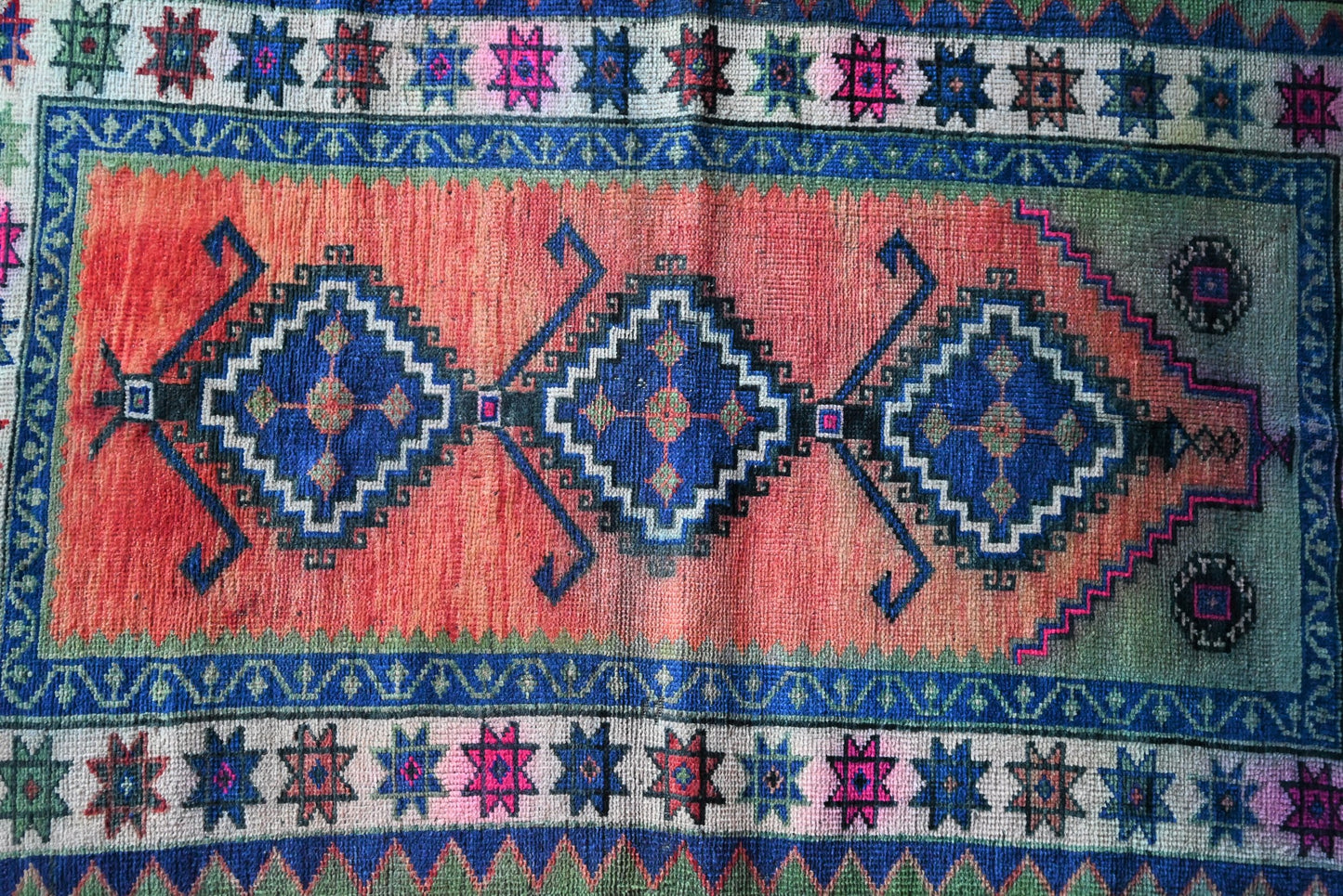 Mini alfombra turca Oushak (naranja)