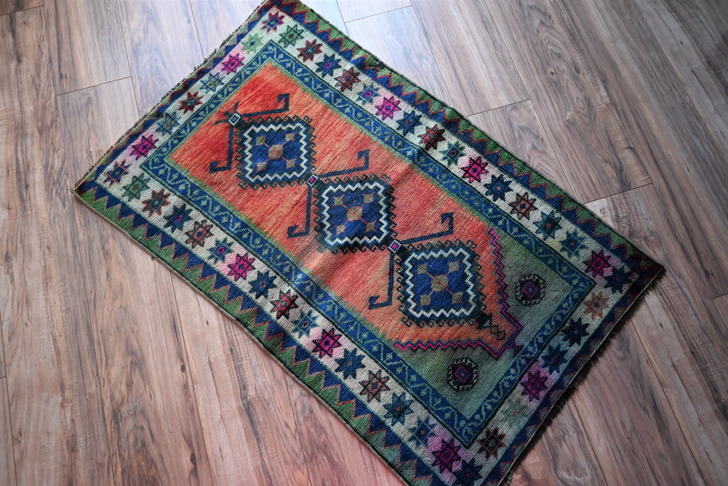Mini alfombra turca Oushak (naranja)