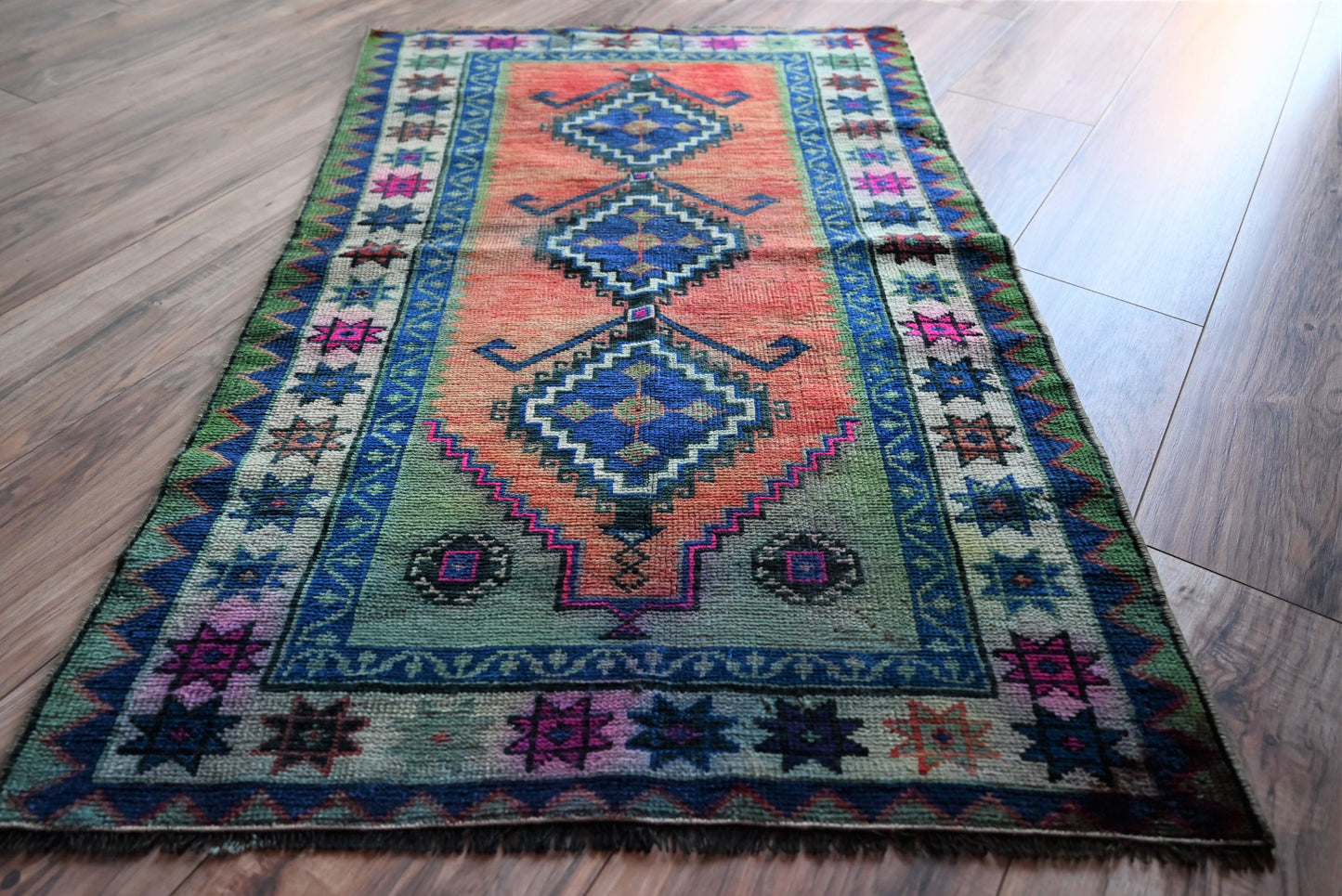 Mini alfombra turca Oushak (naranja)