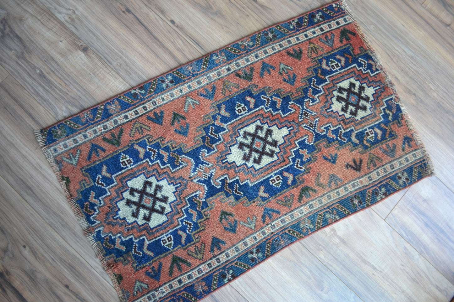 Mini alfombra turca Oushak (naranja)