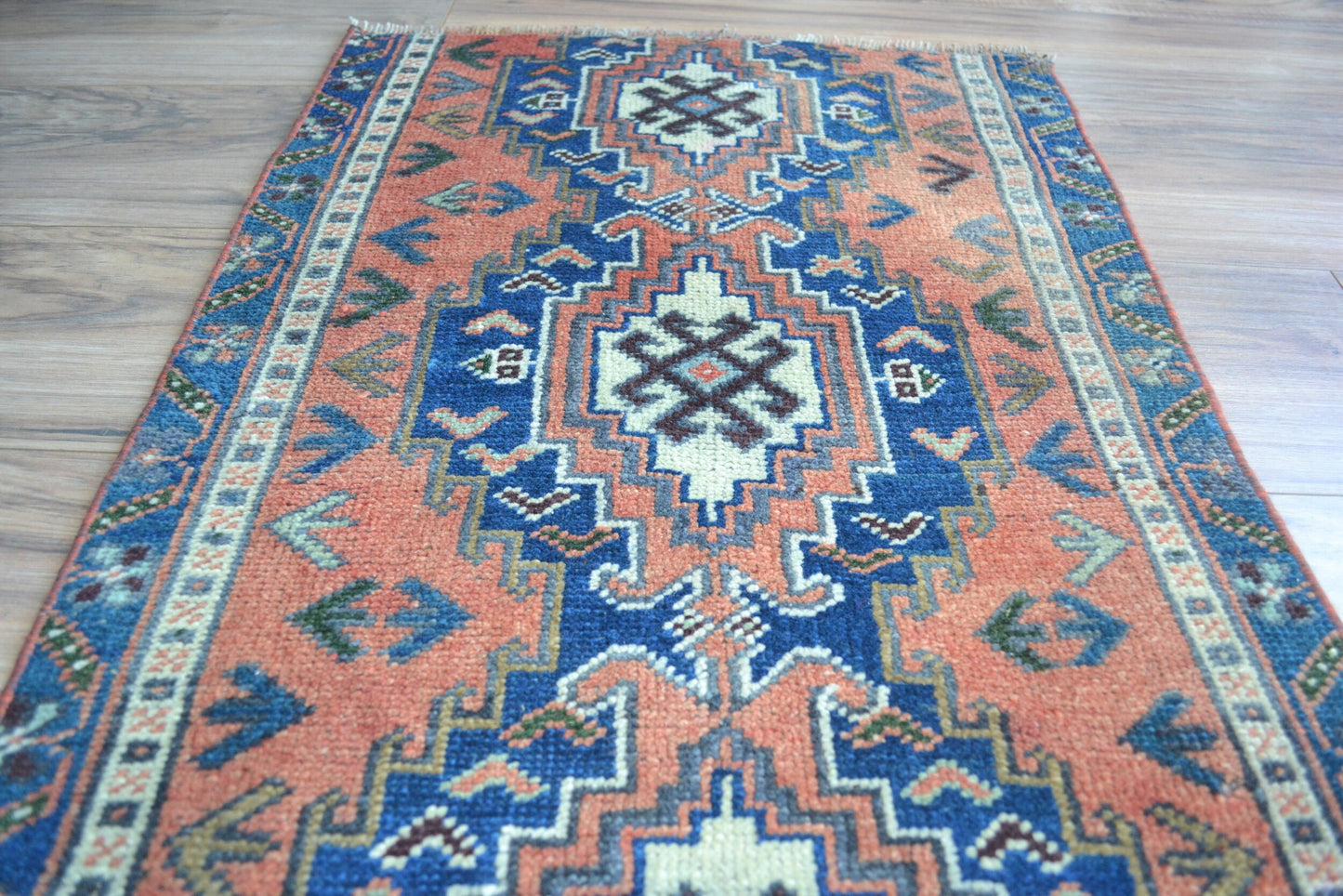 Mini alfombra turca Oushak (naranja)