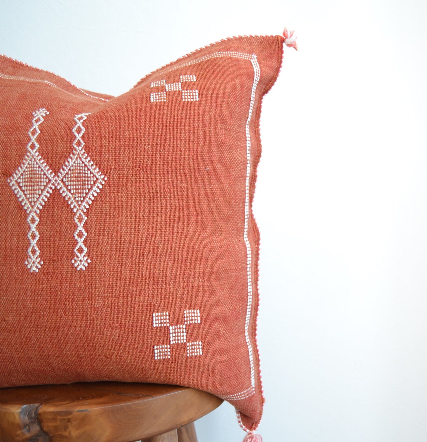 Sabra Silk Pillow - Brick