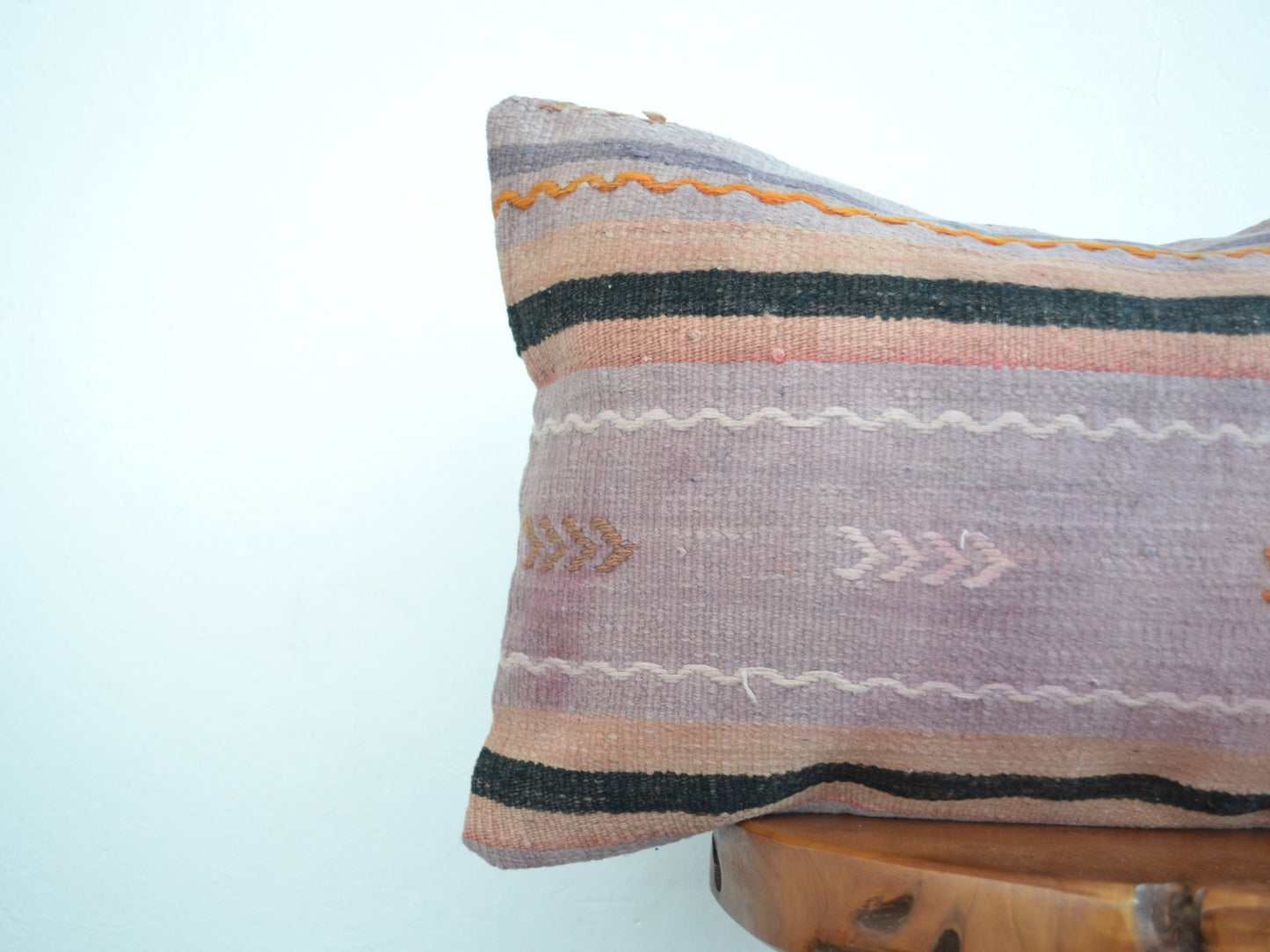 Kilim Pillow Lumbar - Soft Purple