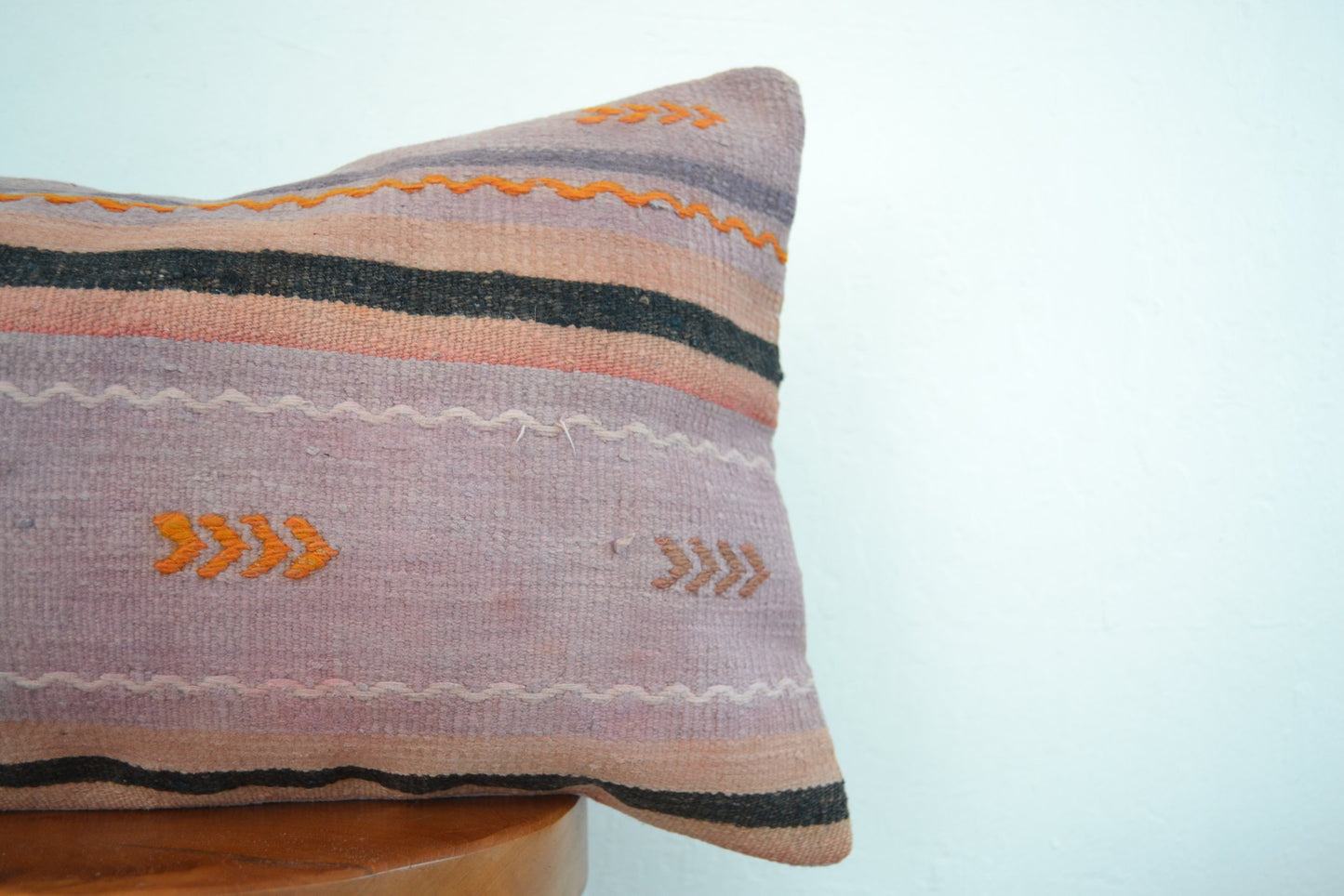 Kilim Pillow Lumbar - Soft Purple