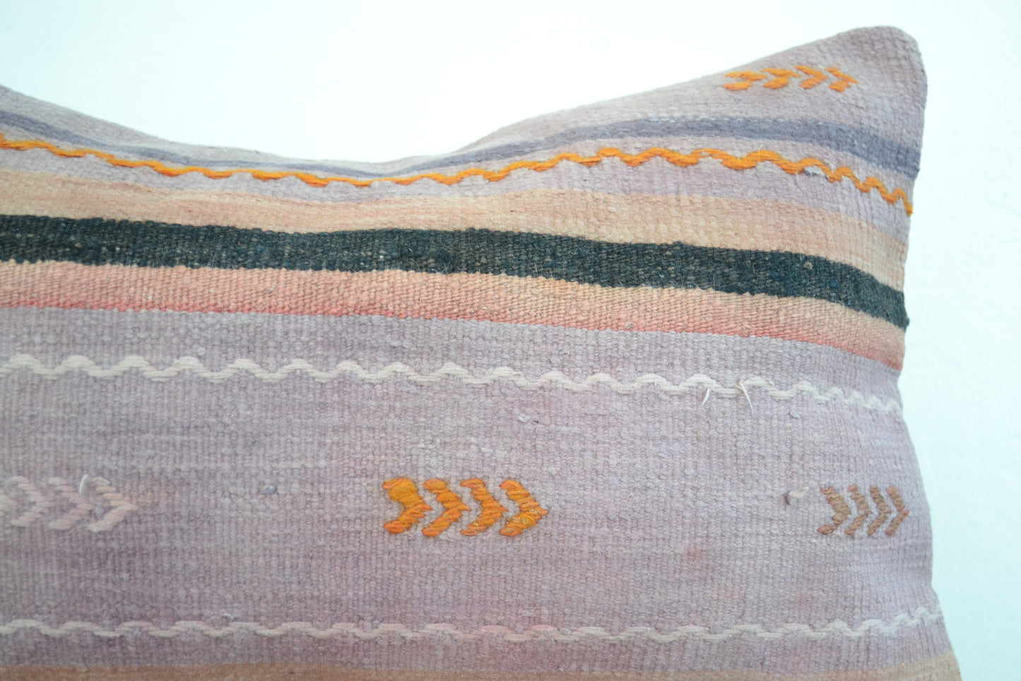 Kilim Pillow Lumbar - Soft Purple