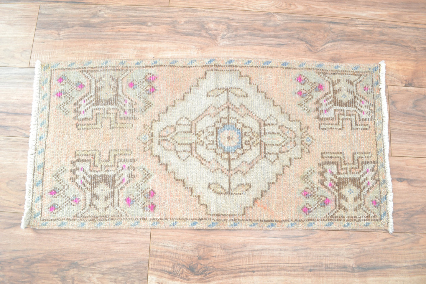 Mini alfombra turca Oushak (rosa)