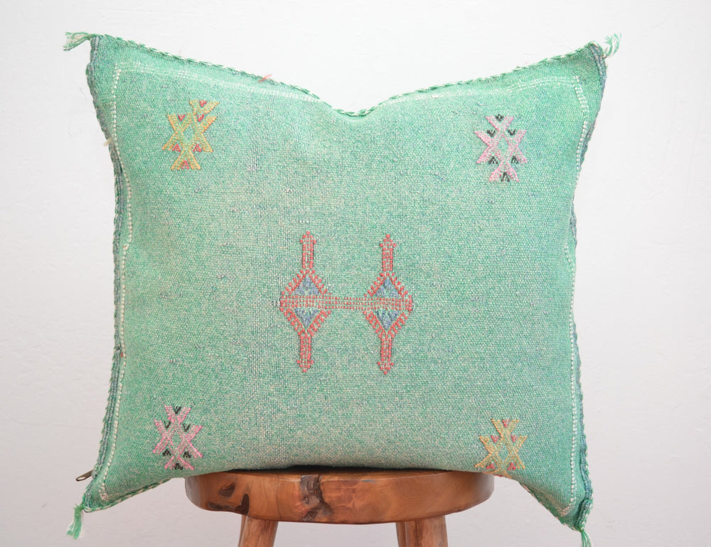 Sabra Silk Pillow - Mint