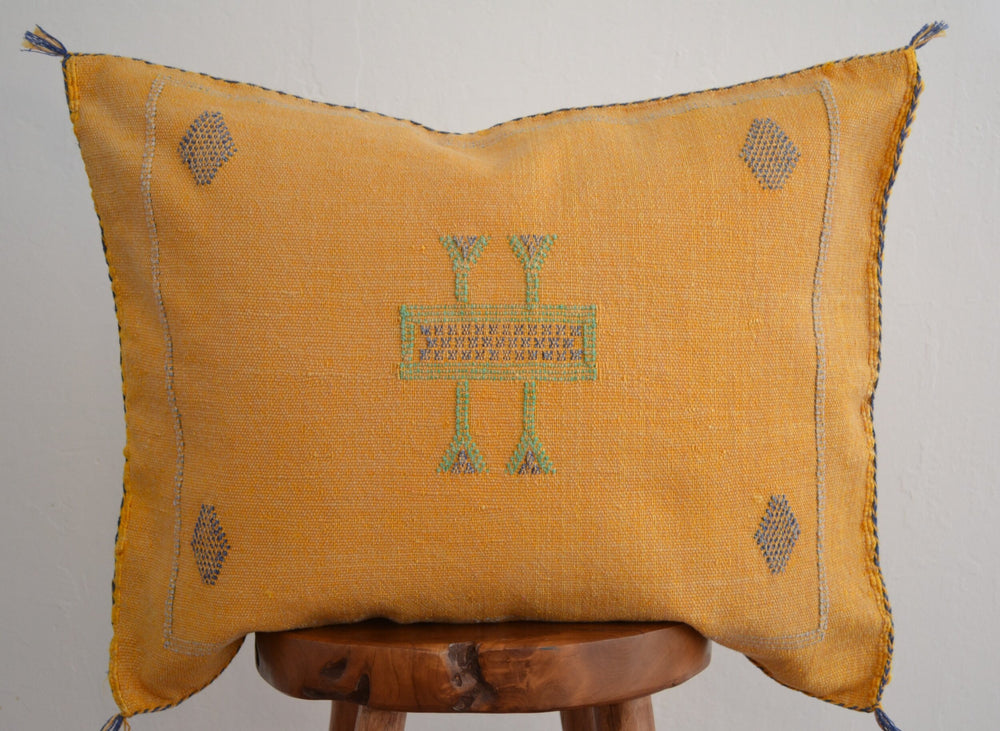 Sabra Silk Pillow - Yellow