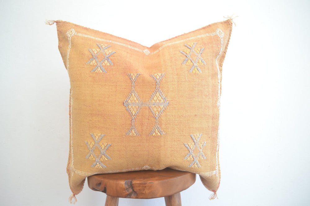 Sabra Silk Pillow - Tan