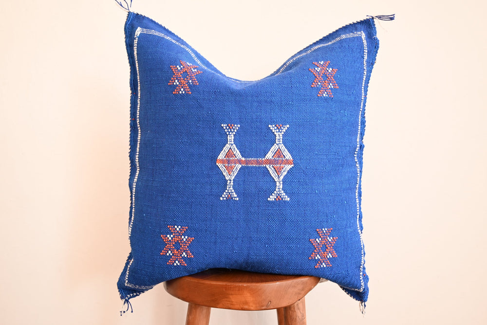 Sabra Silk Pillow - Royal Blue