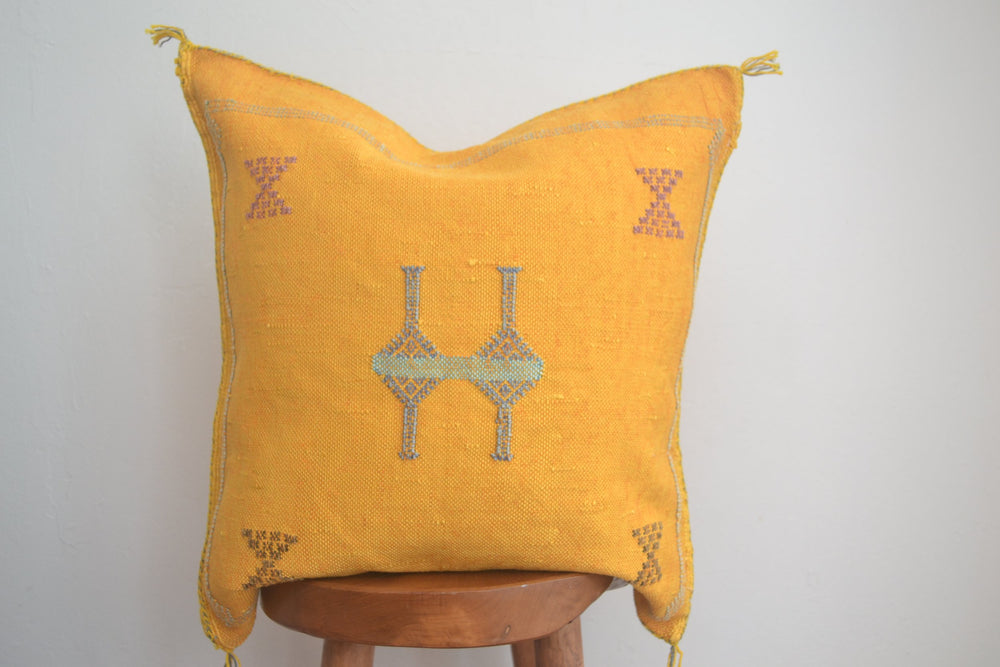 Sabra Silk Pillow - Dandelion