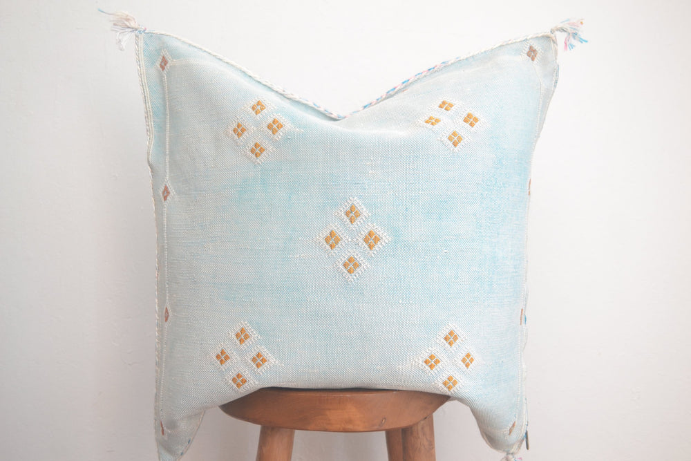 Sabra Silk Pillow - Light Jean