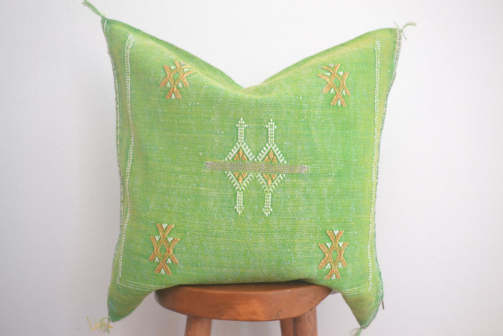 Sabra Silk Pillow - Seafoam