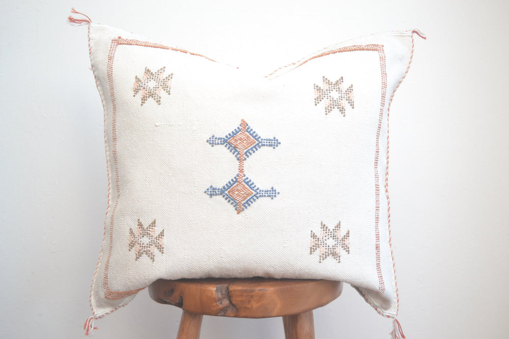 Sabra Silk Pillow - White