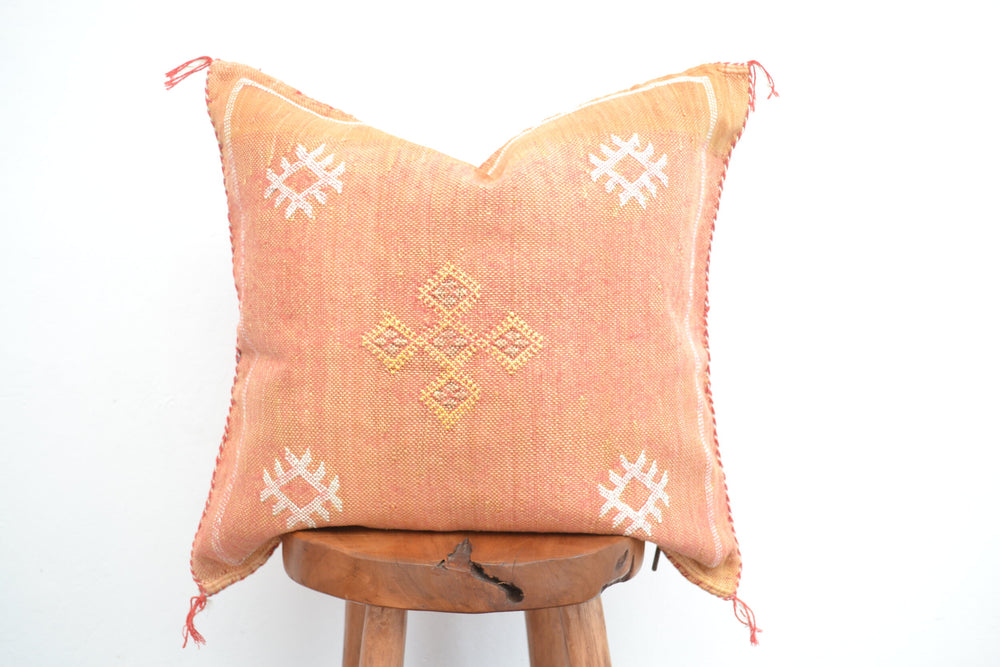 Sabra Silk Pillow - Ochre