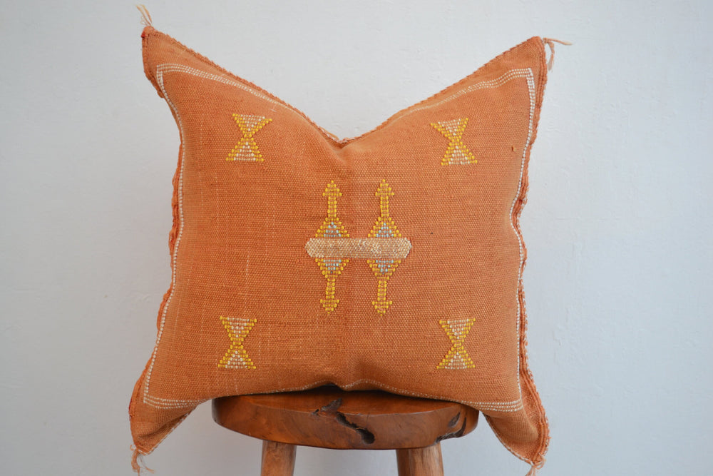 Sabra Silk Pillow - Terra Cotta