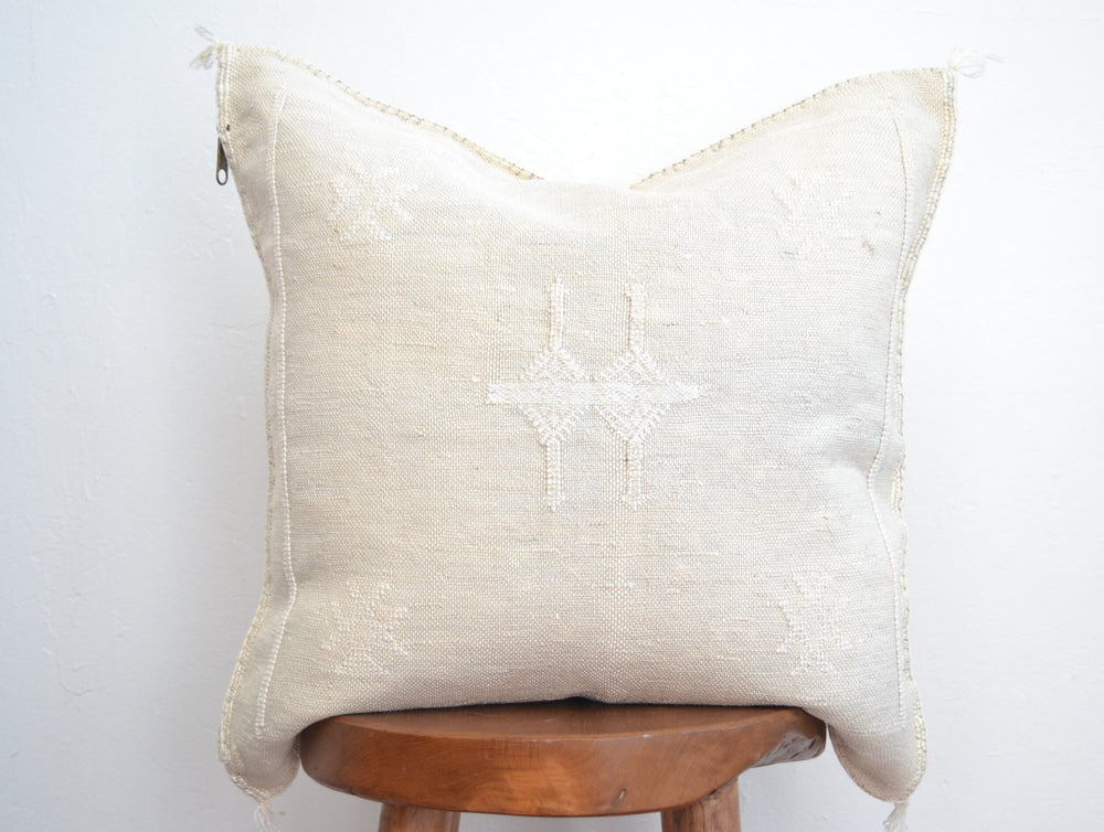 Sabra Silk Pillow - White