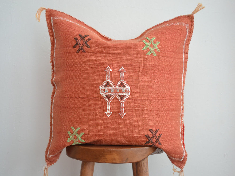 Sabra Silk Pillow - Rust