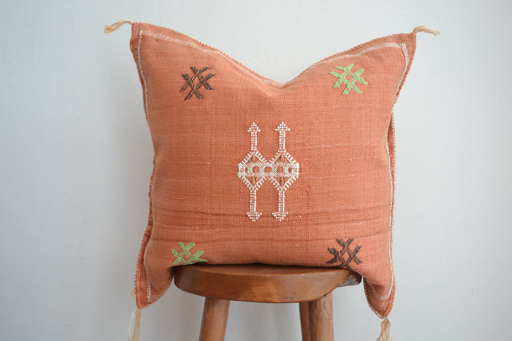 Sabra Silk Pillow - Rust Twin