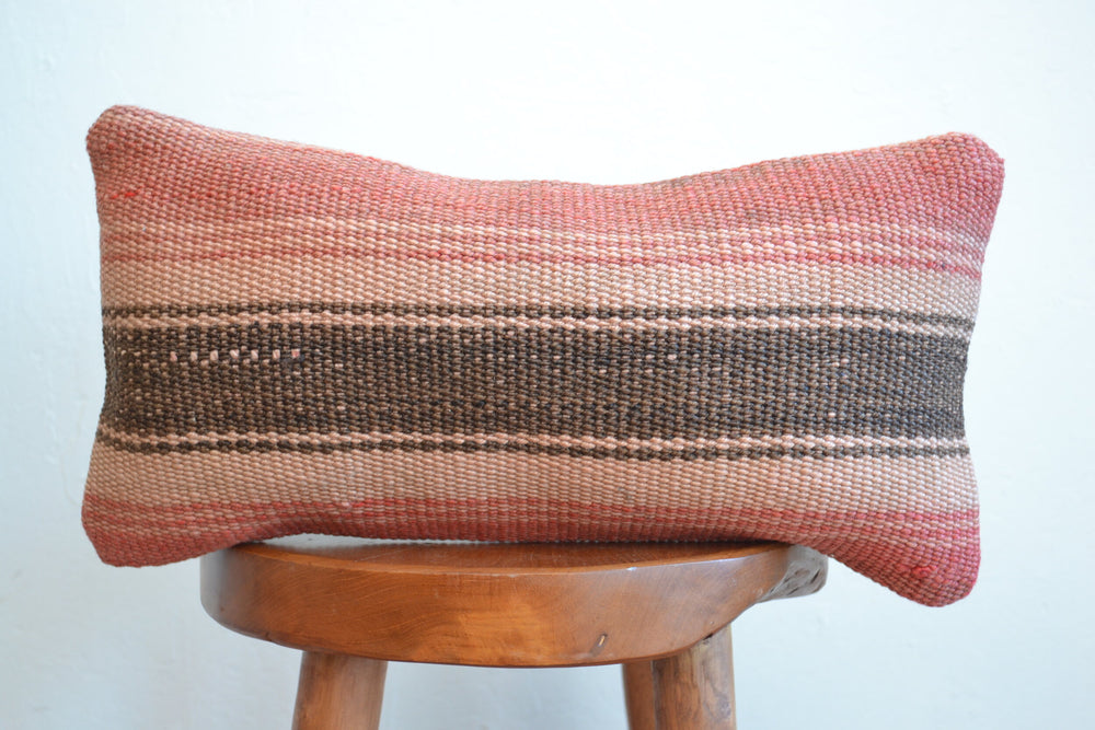 Kilim Pillow Lumbar - Peach