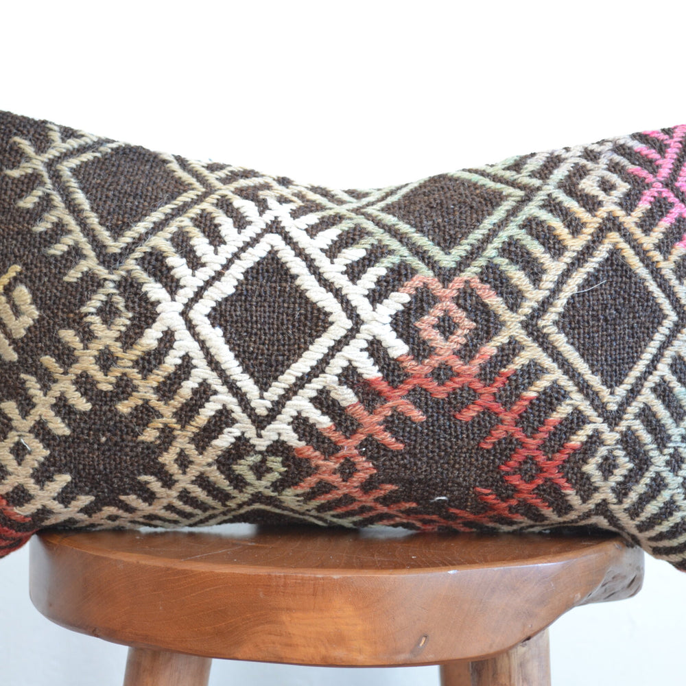 Kilim Pillow Lumbar - Diamonds