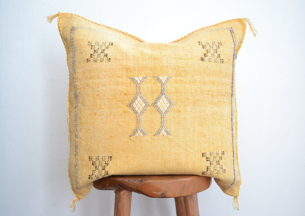 Sabra Silk Pillow - Light Yellow