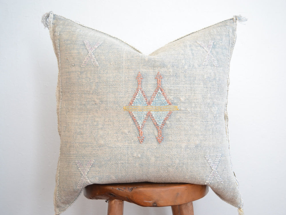 Sabra Silk Pillow - Faded Gray