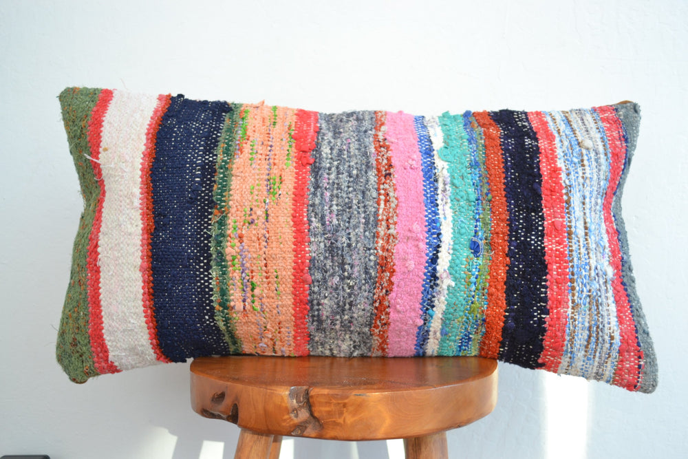 Kilim Pillow Lumbar - Colorful