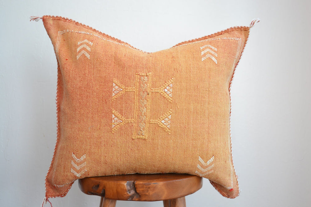 Sabra Silk Pillow - Rust