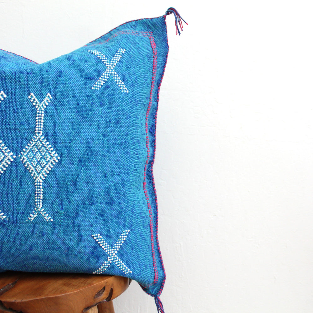 
                      
                        Sabra Silk Pillow - Cerulean
                      
                    