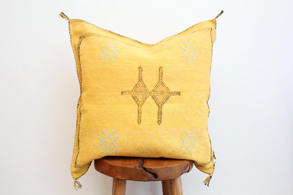 Sabra Silk Pillow - Amber