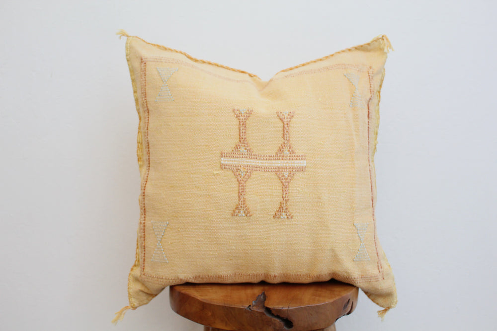 Sabra Silk Pillow - Canary Yellow