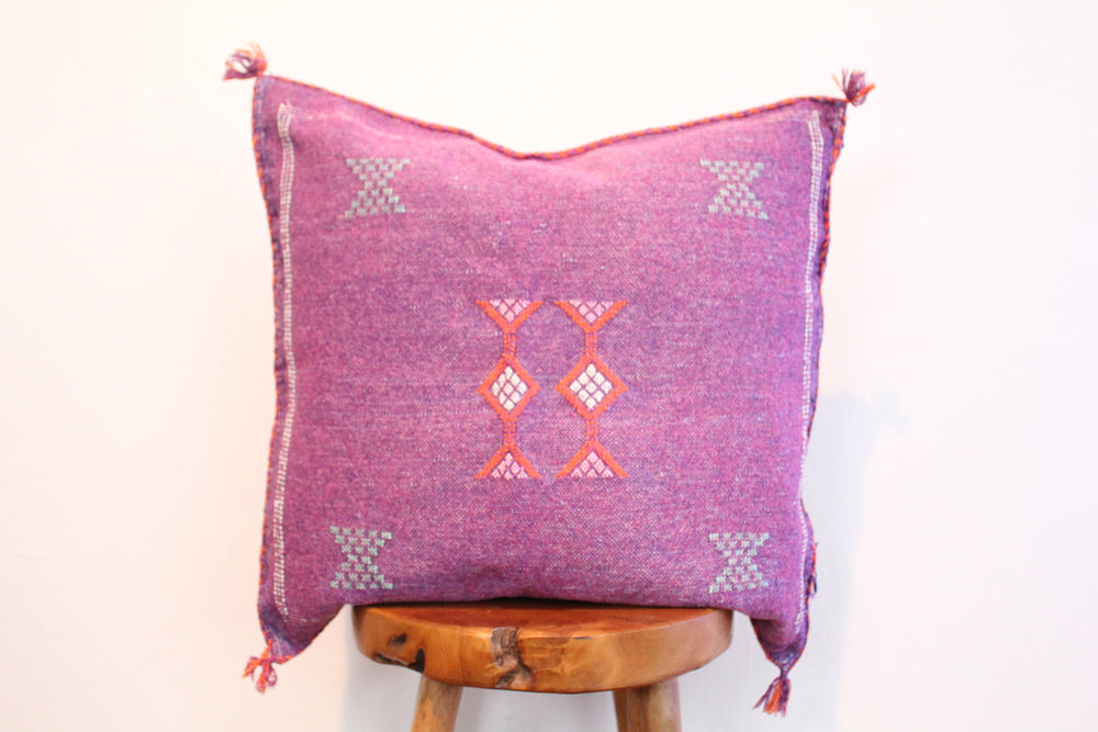 Sabra Silk Pillow - Thistle